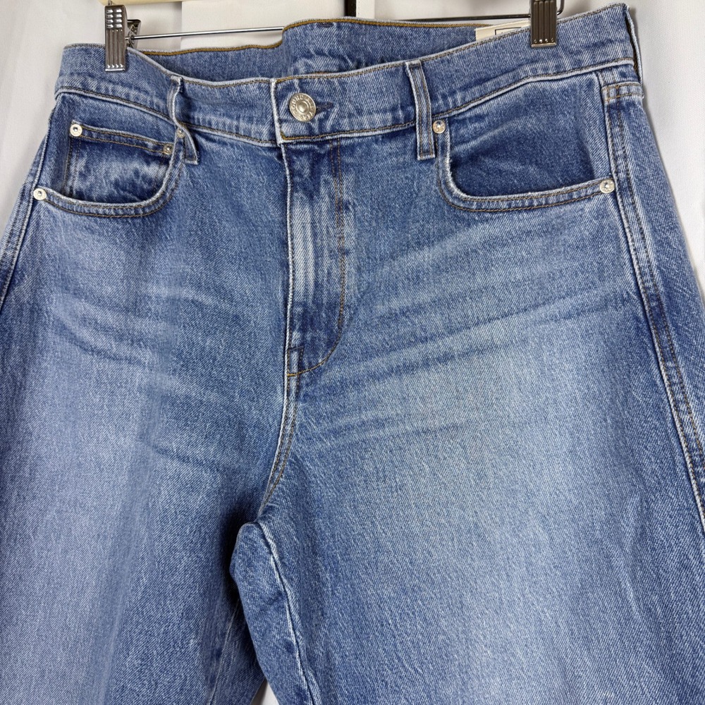 AYR The Knockout Straight Leg Jeans Medium Wash High Rise Size 32(35) Made in LA